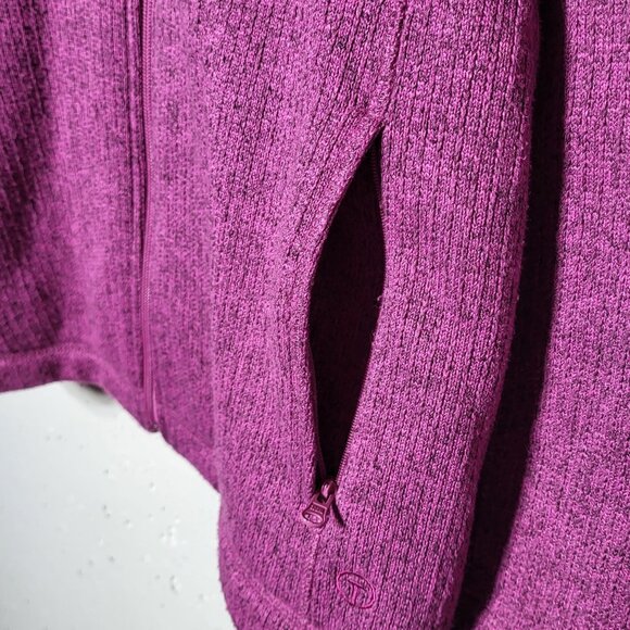 T by Talbots Womens Purple Fleece Full Zip Jacket Size Medium Activewear Outdoor - Picture 6 of 10